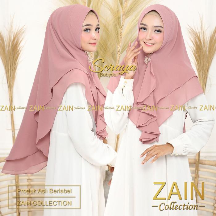 ZAIN COLLECTION - KHIMAR SYAR'I SORAYA 2 LAYER MINI DEPAN REMPEL ORIGINAL