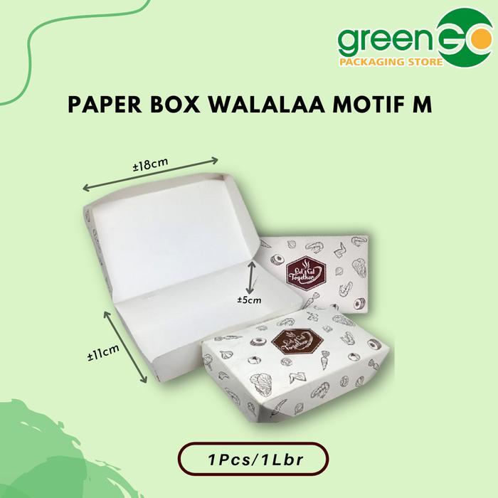 Terbaru Paper Box Walalaa Motif Size M 18Cm Satuan Ecer Paper Lunch Box Gambar