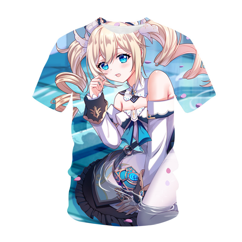 Genshin Impact Dicetak Kemeja Permainan Anime Seksi Streetwear T Tees
