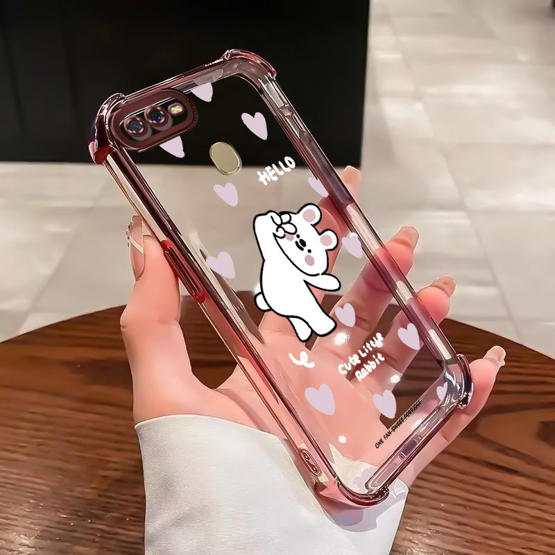 Casing Hp Untuk OPPO A7 OPPO A5s OPPO A12 OPPO A12S A11k Case Kelinci Tangan Gunting Kasing Menempel