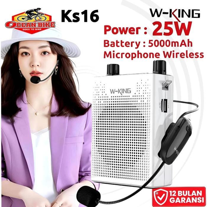 STG PUMP INDUSTRIAL - WKING Speaker Bluetooth Mic Wireless Pinggang Pengeras Suara KS16 25W