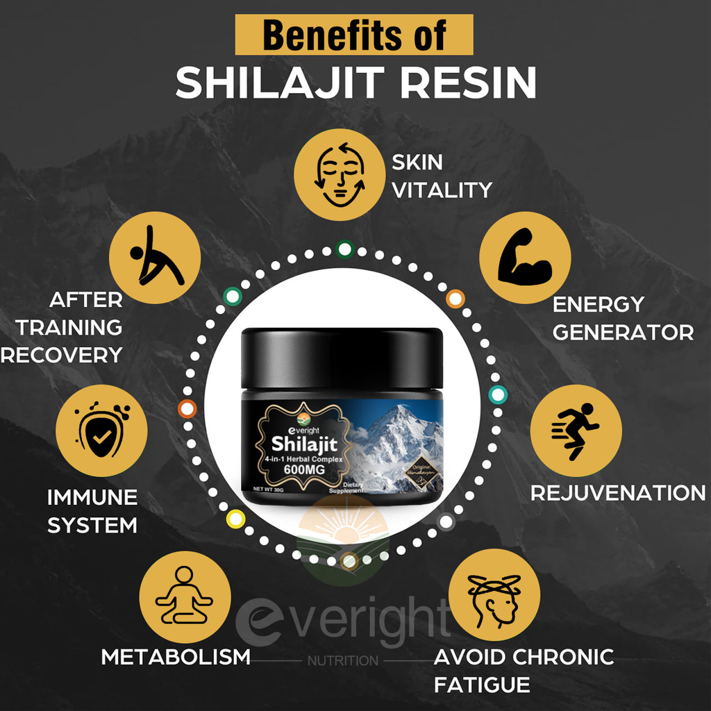 600 MG Himalayan Shilajit Resin - Shilajit Supplement with Fulvic Acid & 85+ Trace Minerals for