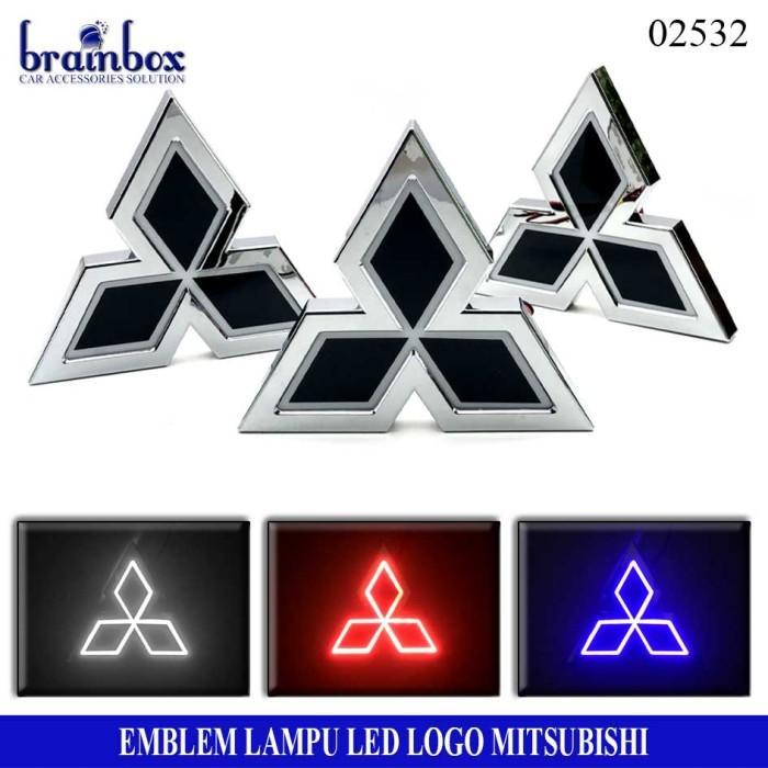 HIGH QUALITY Car Logo Light Mitsubishi Emblem Mobil Lampu Car Logo LED - 117x103 PUTIH