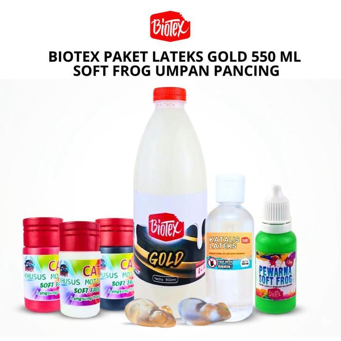 Biotex Paket 2 Medium Biotex Gold 550 Ml - Lateks Latex Latek Bahan Bikin Soft Frog Kerajinan Umpan