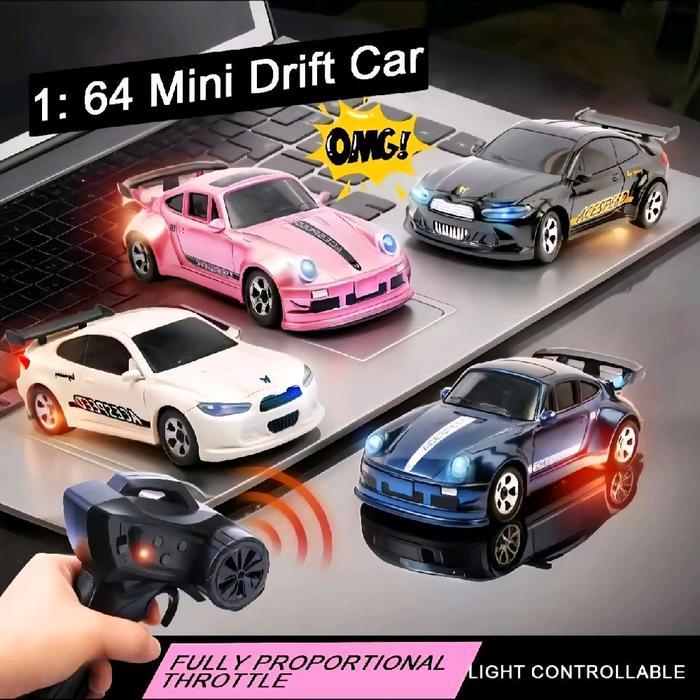 Remote Control Drift Car 1:64 Mobil RC Mini bisa Drif 4WD Full Propo Biru Ungu Hitam Putih 2.4ghz