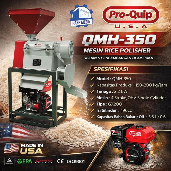 Mesin Penggiling Padi PROQUIP QMH350 Rice Polisher QMH-350 - UNIT ONLY