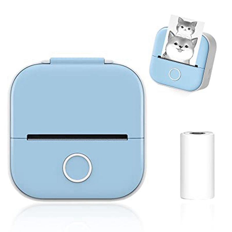T69 Poket Printer, New Portable Instantly Stiker Printer, Stiker Maker Poket Thermal Printer Blue