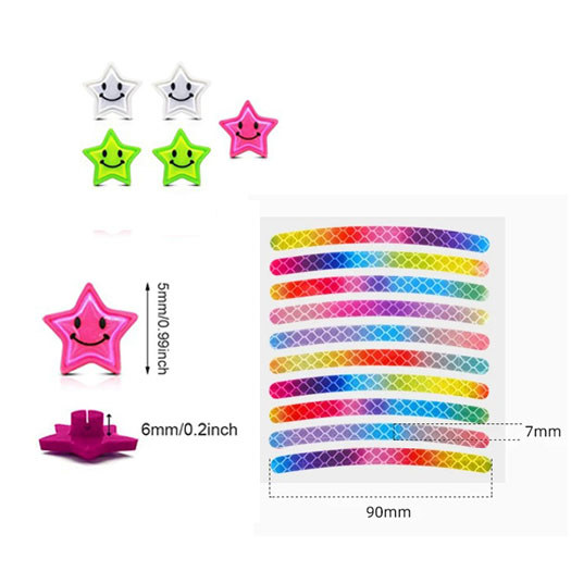 Spoke Reflective Clip Sticker Decoration Wheel Warning Light Reflective Beads Wheel Spoke Reflector