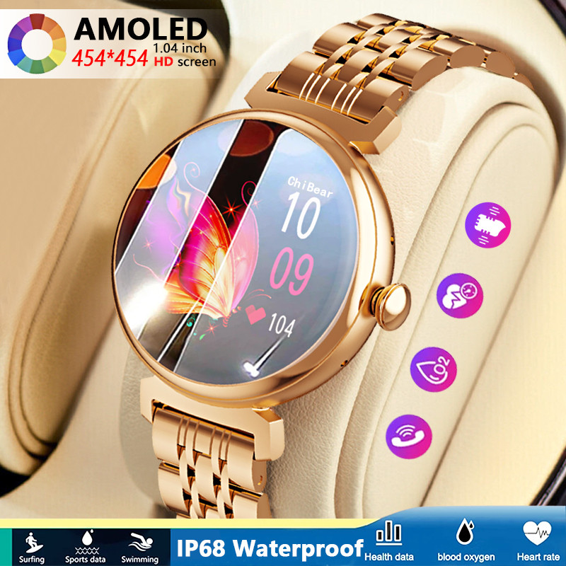 Ultra Thin Sports Smart Watch Women 1.04 Inch  AMOLED HD Screen