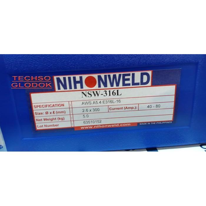 READY NIHONWELD NSW-316L (E316L-16) kawat las stainless steel 316