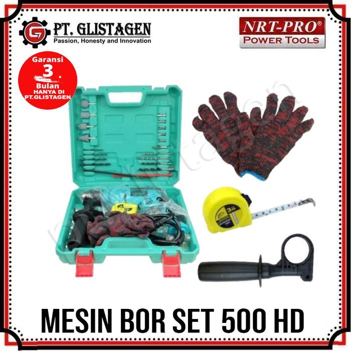 Nrt-Pro 500Hd Mesin Bor Tangan Listrik 13Mm Bor Tembok Beton Impact Set Nrt Pro 500 Hd