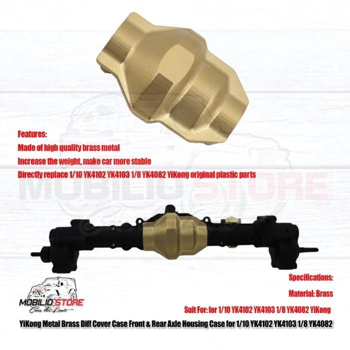 Upgrade Brass Diff Cover Case Front Rear Axle for Yikong YK4102 YK4082