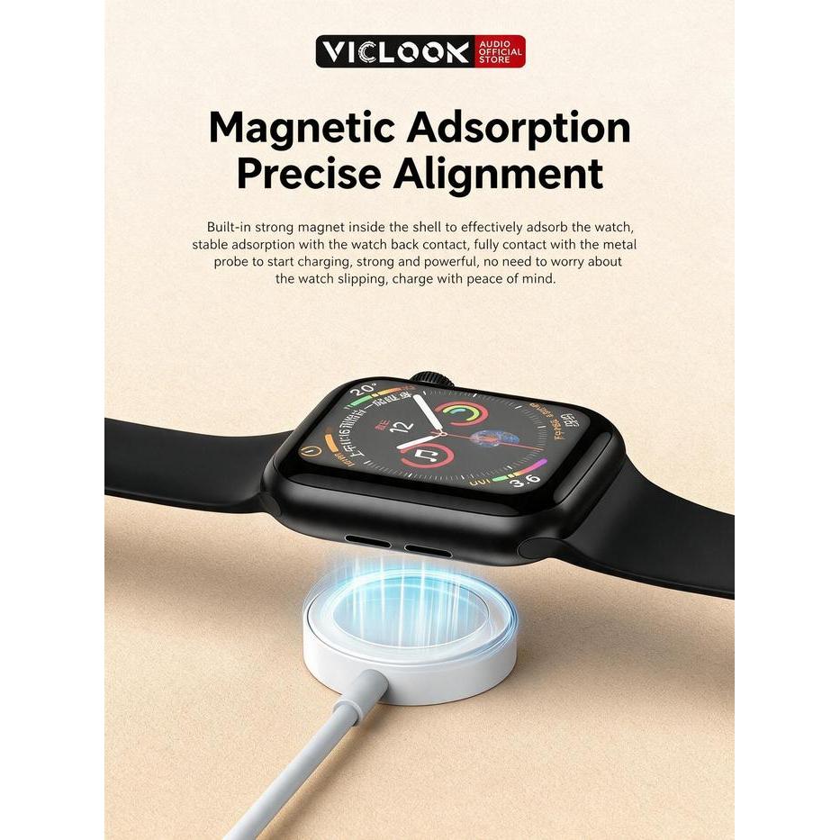 VICLOOK Magnetic Smart Watch Charger Cable for Apple Watch Series 1-8 SE Nike+ Hermes Edition Fast