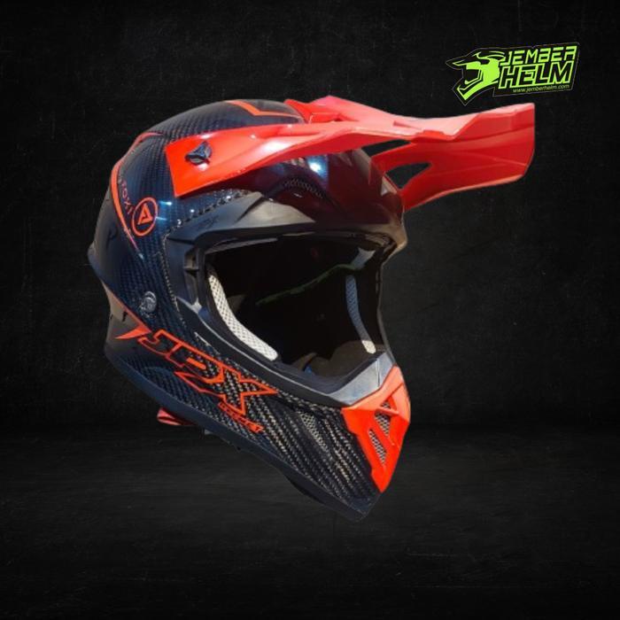 Helm Cross JPX FOX 1 Carbon Motif Black Red - L