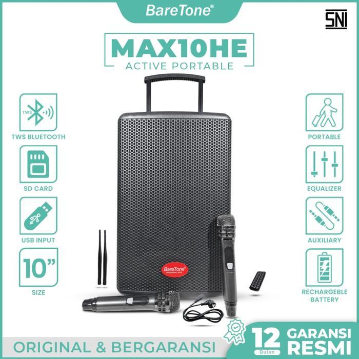 Speaker Portable Baretone MAX10HE MAX 10HE MAX 10 HE TWS Bluetooth