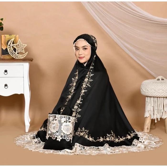 ORIGINAL Mukena Dewasa Mewah Bordir Premium Khania Lembut Renda Mukenah Lebaran Cantik READY STOCK