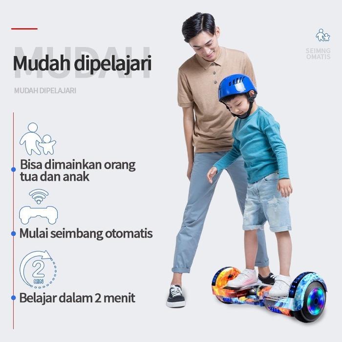 Hoverboard Smart Balance Wheel 7 Inch - Mainan Anak & Dewasa, Anti Slip Dengan Bluetooth Musik, Led
