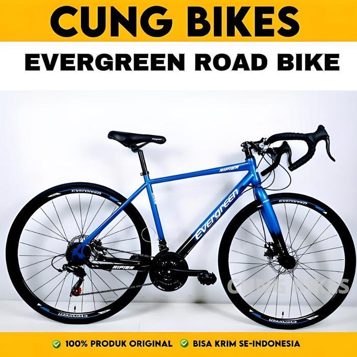 SEPEDA BALAP ATAU SEPEDA ROAD BIKE EVERGREEN RAPIER 700 C TERMURAH - Biru