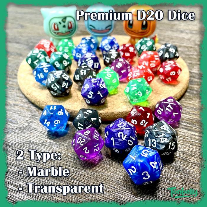 new Dadu 20 Sisi D20 Dice for TCG or Boardgame - Tournament Legal