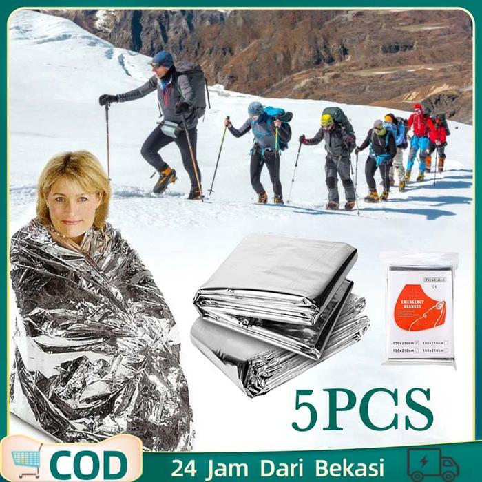 5pcs Blanket Emergency 160cm210cm Blanket Emergency Gunung Emergenci Blanket Emergency Blanket