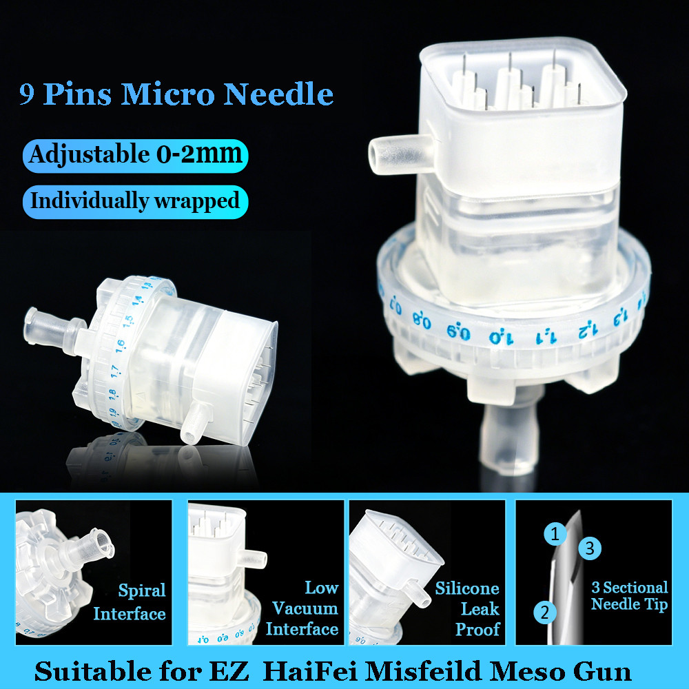 20Pcs/Box Adjustable 33G 9Pins Tattoo Needle Derma EZ Haifei Misfiled Meso Needle Accessories