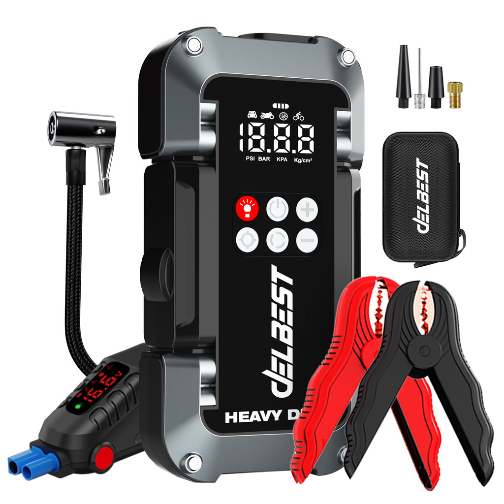 6 in 1 Car Jump Starter Kit Battery Booster Jump Starter Power Bank Lithium Battery Car Jump Starter