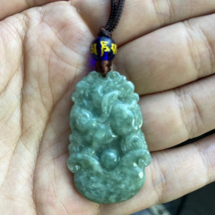 Kalung 12 SHIO Batu Giok Asli Hijau Original Bersertifikat Simbol Kesehatan dan Keberuntungan