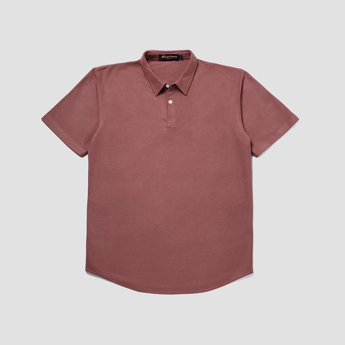 kwf6 Cottongo Polo Shirt Pria Casual Fit Dusty Pink