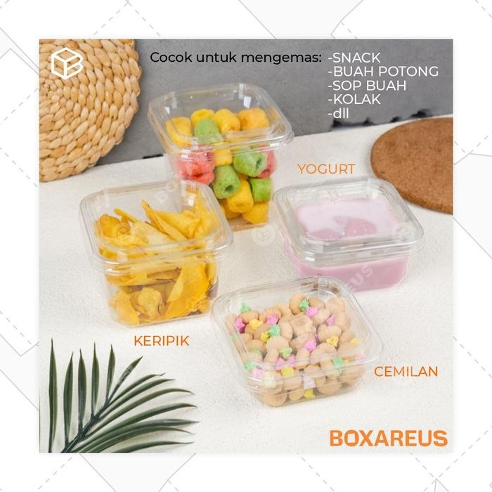 (Good) Mangkok Mika Wadah PLASTIK BOWL Kemasan Puding, Yogurt, Mangkuk Salad, Tray Buah - KOTAK