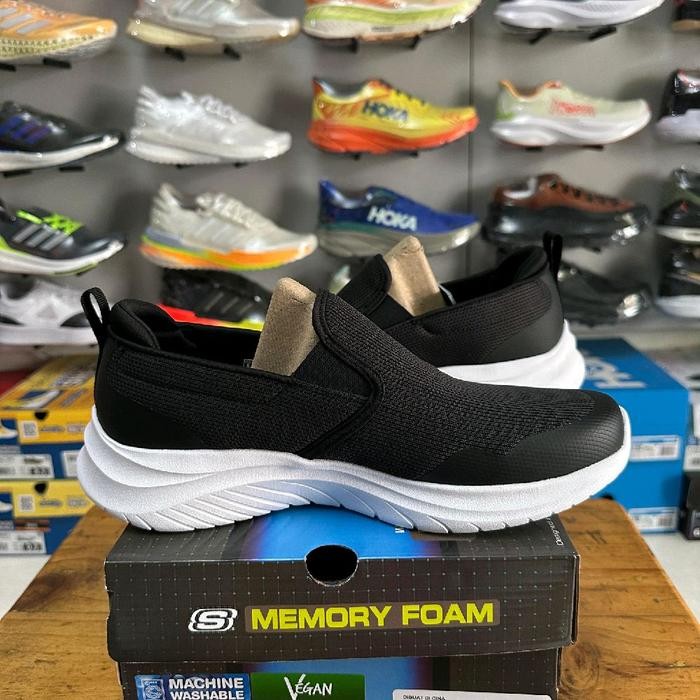 SKECHERS FLEXTION 3.0 NELLIS SLIP ON WALKING FOR MENS ORIGINAL BNIB (8790275 BKW)