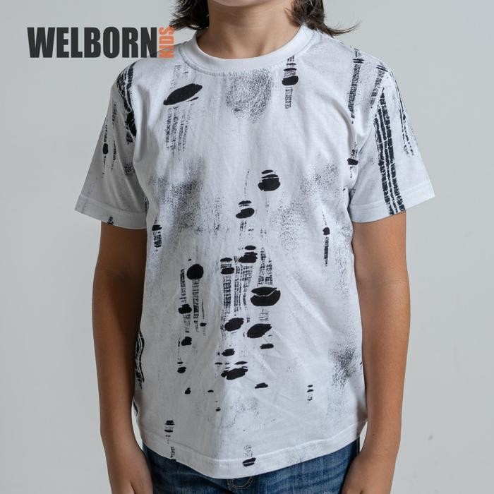 Welborn Kids Kaos Oblong Putih Abstrak