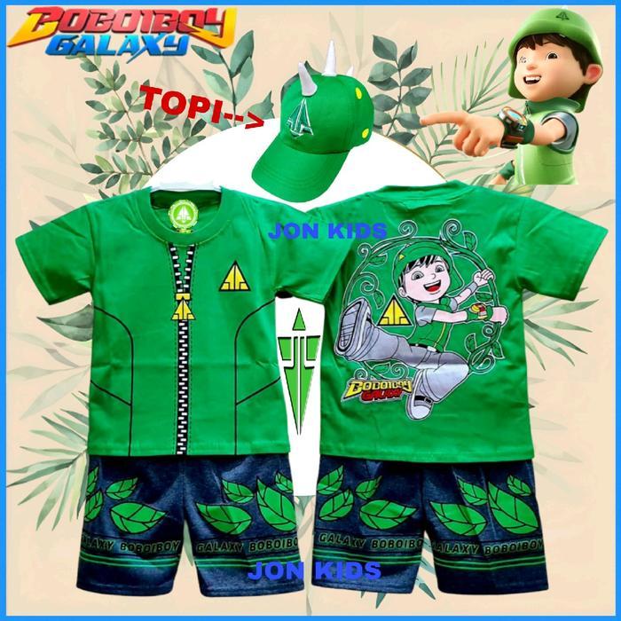 SETELAN BAJU KOSTUM BOBOIBOY HALILINTAR/DAUN/API/AIR/SOLAR ANAK LAKI LAKI TERBARU TERLENGKAP LENGAN