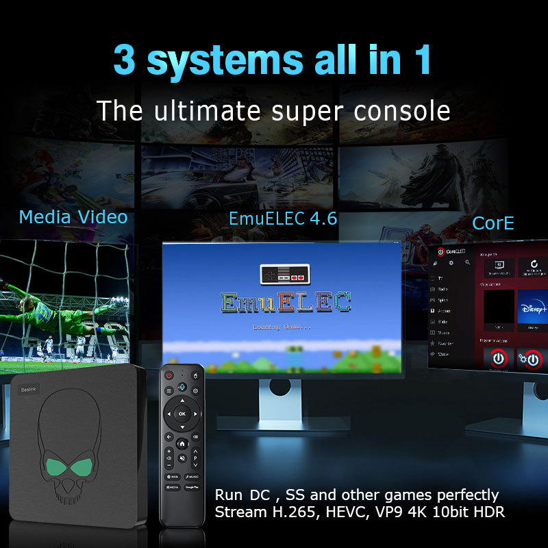 Beelink Super Console X King Retro Video Game Consoles WiFi 6 TV BOX For SS/DC/Arcade Media TV 9 Aml