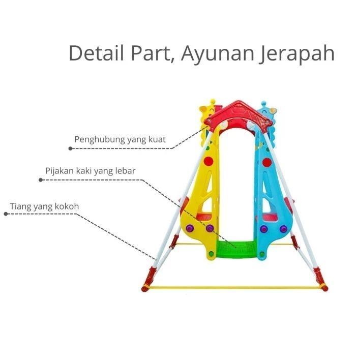 Ayunan Anak Popo Double Swing Mainan Ayunan Besi Kursi Kembar Giraffe el Jerapah Single Swing