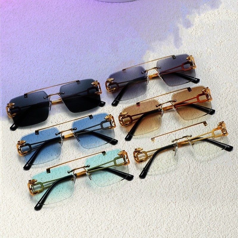 6PCS Combination Fashion Versatile Sun Glasses Square Double Bridge Women Men Sunglasses