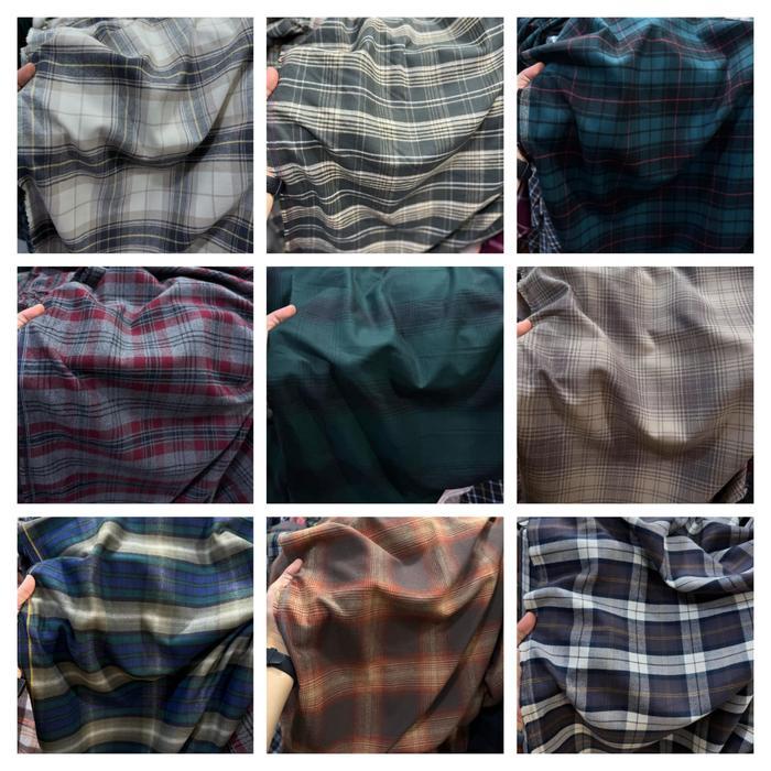 Bahan Kain Flanel Meteran Kain Katun Flanel Motif Kotak