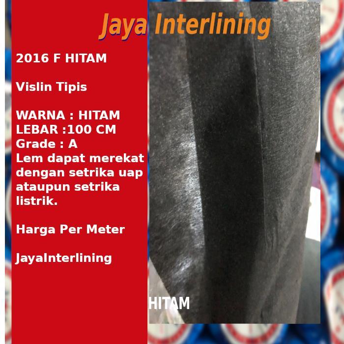 Kain Keras Interlining Vislin Fislin pislin Lem tipis 2016 HITAM