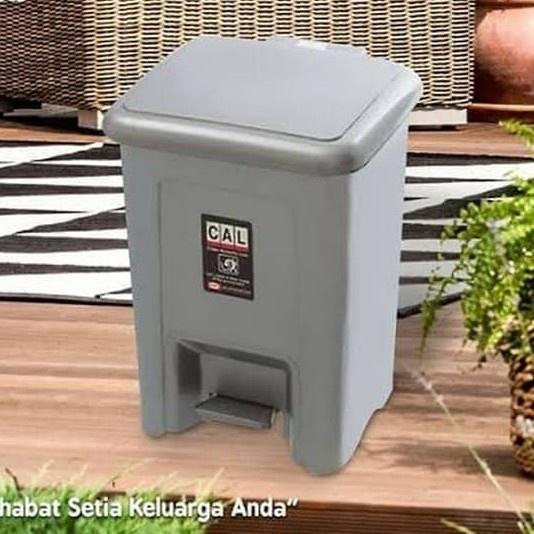 Tempat Sampah Injak Segi Abu Silver Platinum Plastik Jumbo Besar Kuat Murah Tebal Premium Shinpo 25 