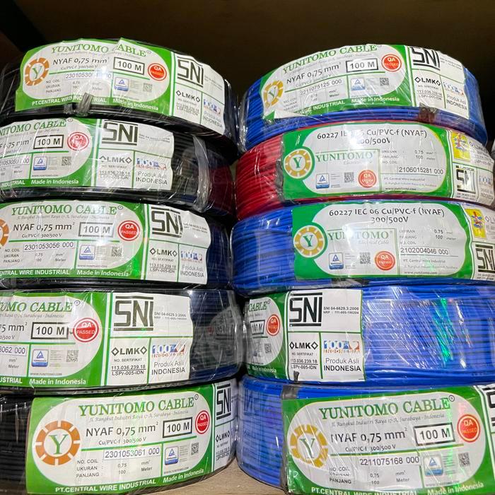 Kabel Serabut Nyaf 0,75 Yunitomo 100M / Kabel Nyaf 0.75 Serabut
