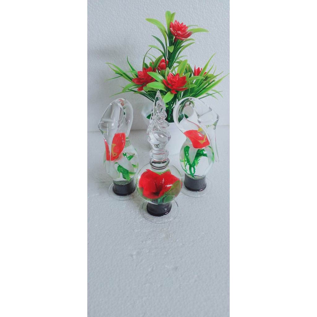 (paket 3pcs)Hiasan pajangan lemari kaca kristal antik