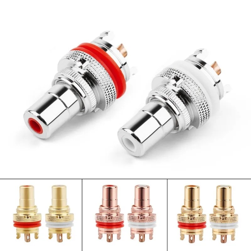 Audiophile RCA Female Jack Plug Copper Rhodium/Gold Plated CMC RCA