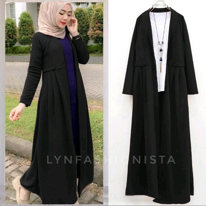 Long Cardigan Panjang Outer Wanita Muslimah Jeruk Tebal Adem/Vika