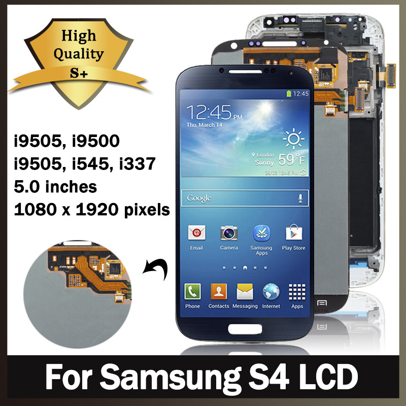 5.0"Inch For S4 I9500 I9505 I9506 I337 Lcd Touch Screen Display Digitizer For S4 Display With Frame