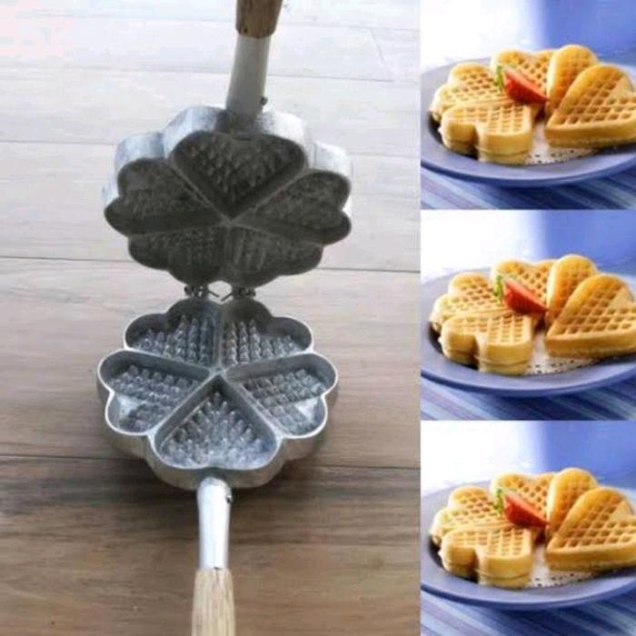 CETAKAN WAFEL WAFFLE MOTIF LOVE Kue