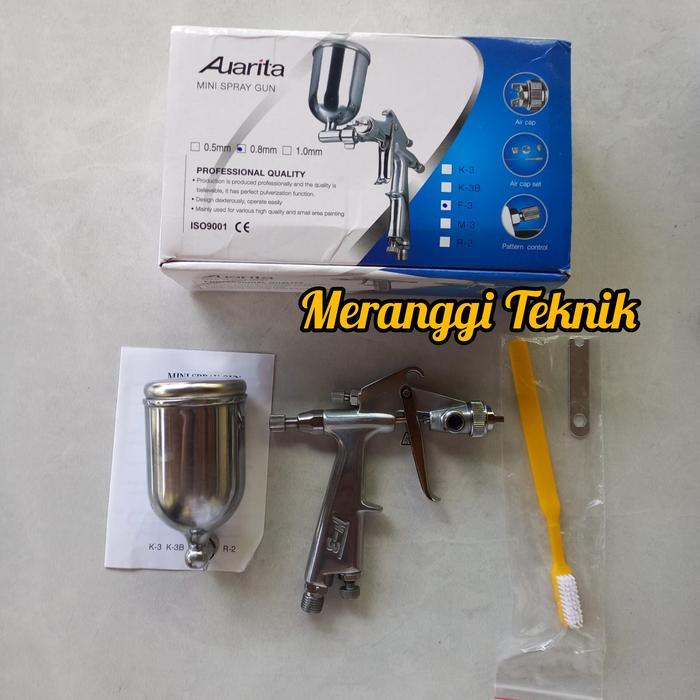 Mini Spray Gun Auarita F3 Atomization Spray Gun F 3 Nozzle 0.8 0,8 Mm Dan 1 Mm