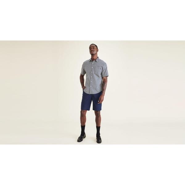 DOCKERS Ultimate Shorts Celana Pendek Pria Teknis Menyerap Keringat Bebas Kerut Warna Biru Tua A4278