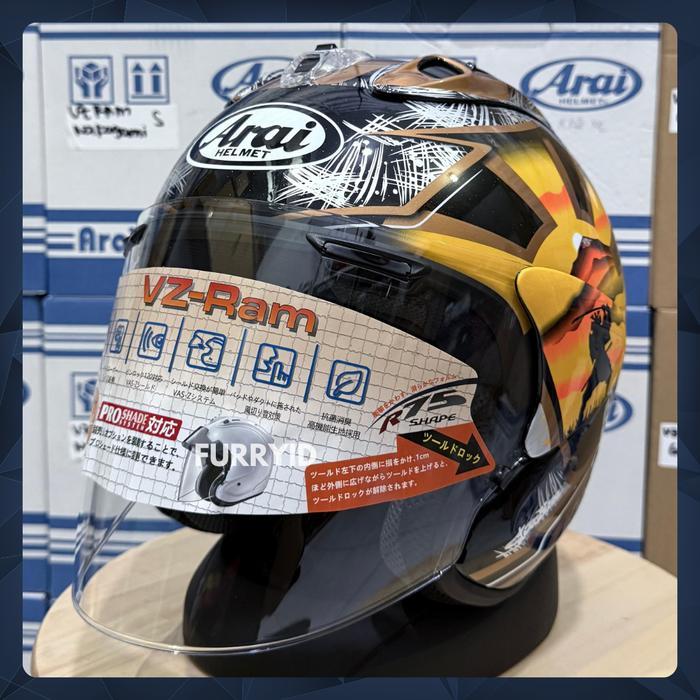 HELM HALF FACE ARAI VZRAM PEDROSA SAMURAI GOLD - S