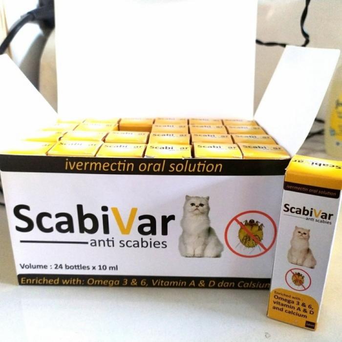 Scabivar 10ml - Obat Scabies Kucing Oral - Obat Kutu Scabies Minum Cat