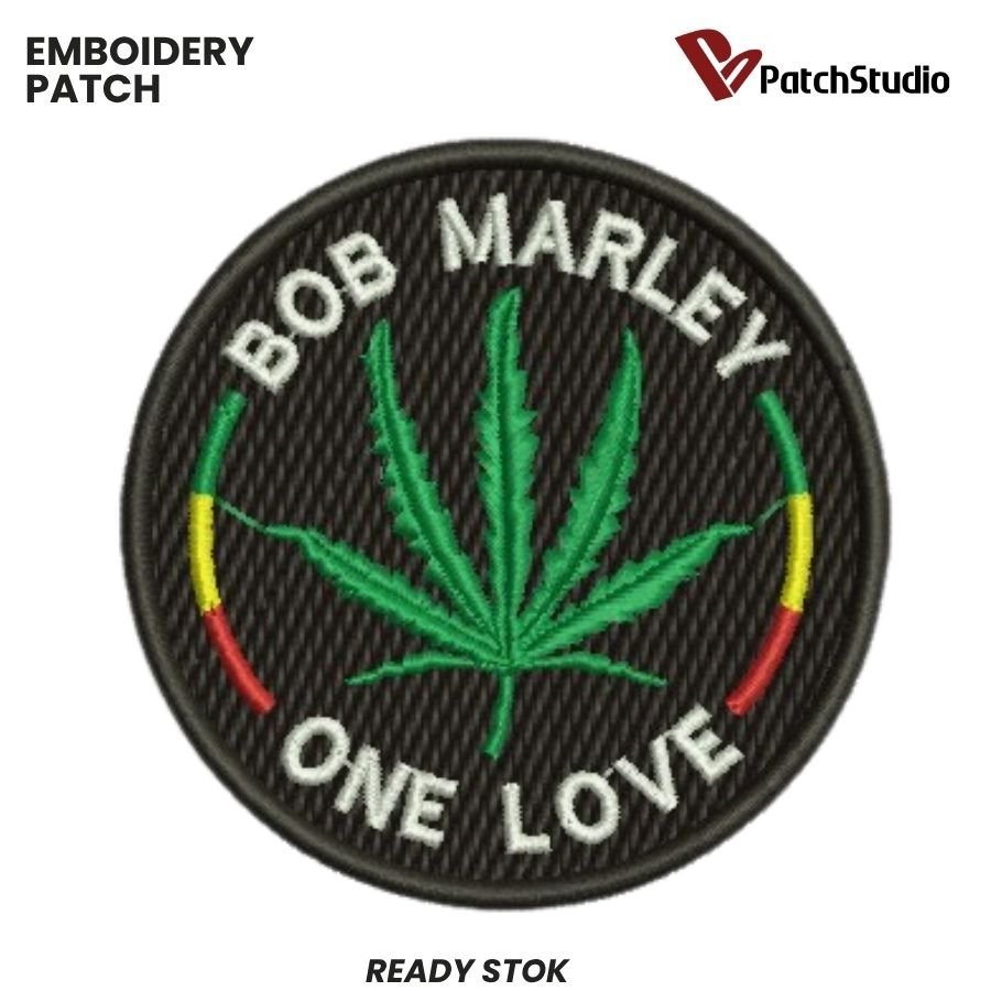 PATCH BORDIR LOGO BOB MARLEY RASTA REGGAE AKSESORIS EMBLEM EMBROIDERY | STUDIO-206