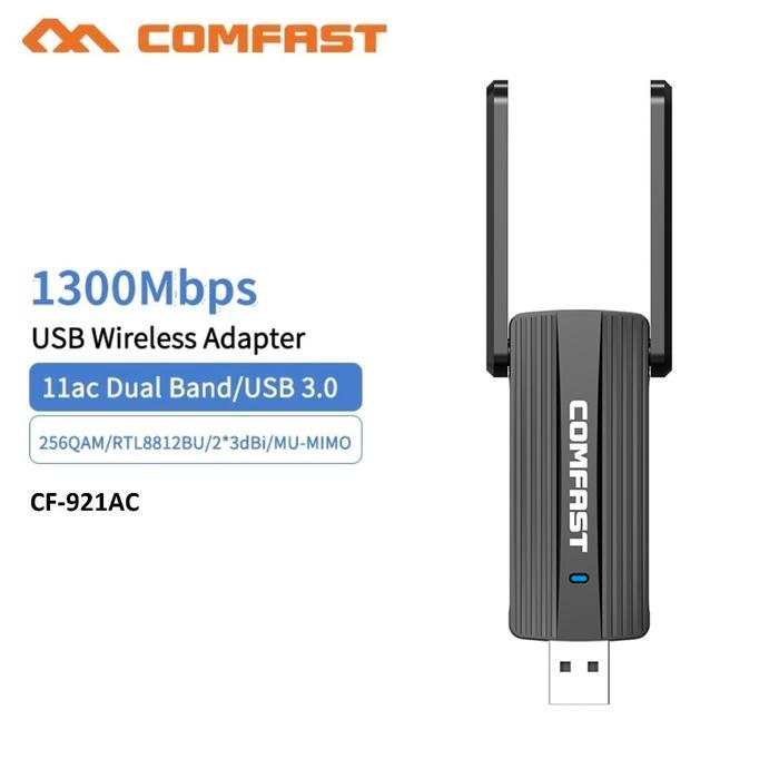 TERLARIS COMFAST AC1200 WIRELESS USB ADAPTER DUAL BAND 5G WIFI DONGLE CF-921AC